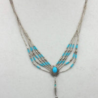 Past Work. Beautiful! Liquid sterling silver and turquoise pendant necklace. Vegan. Sold.