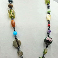 Bold and beautiful. Multi-color, multi-stone, rope necklace.
