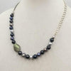 Absolutely stunning! Adjustable multi-color pearls, labradorite & sterling silver necklace on hand-knotted lavender silk. 15.5-19.75 inch length.