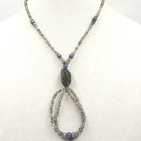 PRICE REDUCED Sterling labradorite and iolite jancla necklace.