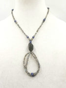 PRICE REDUCED Sterling labradorite and iolite jancla necklace.