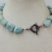 Chunky amazonite nugget choker with sterling silver.