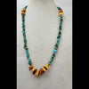 Stunning for any occasion natural turquoise, Baltic amber, and 14kyg rope necklace.