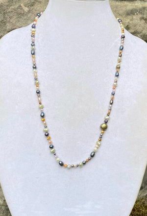 Multicolored freshwater pearl rope.