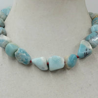 Chunky amazonite nugget choker with sterling silver.