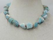 Chunky amazonite nugget choker with sterling silver.