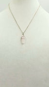 PRICE REDUCED Sterling silver rose quartz pendant necklace on box chain.