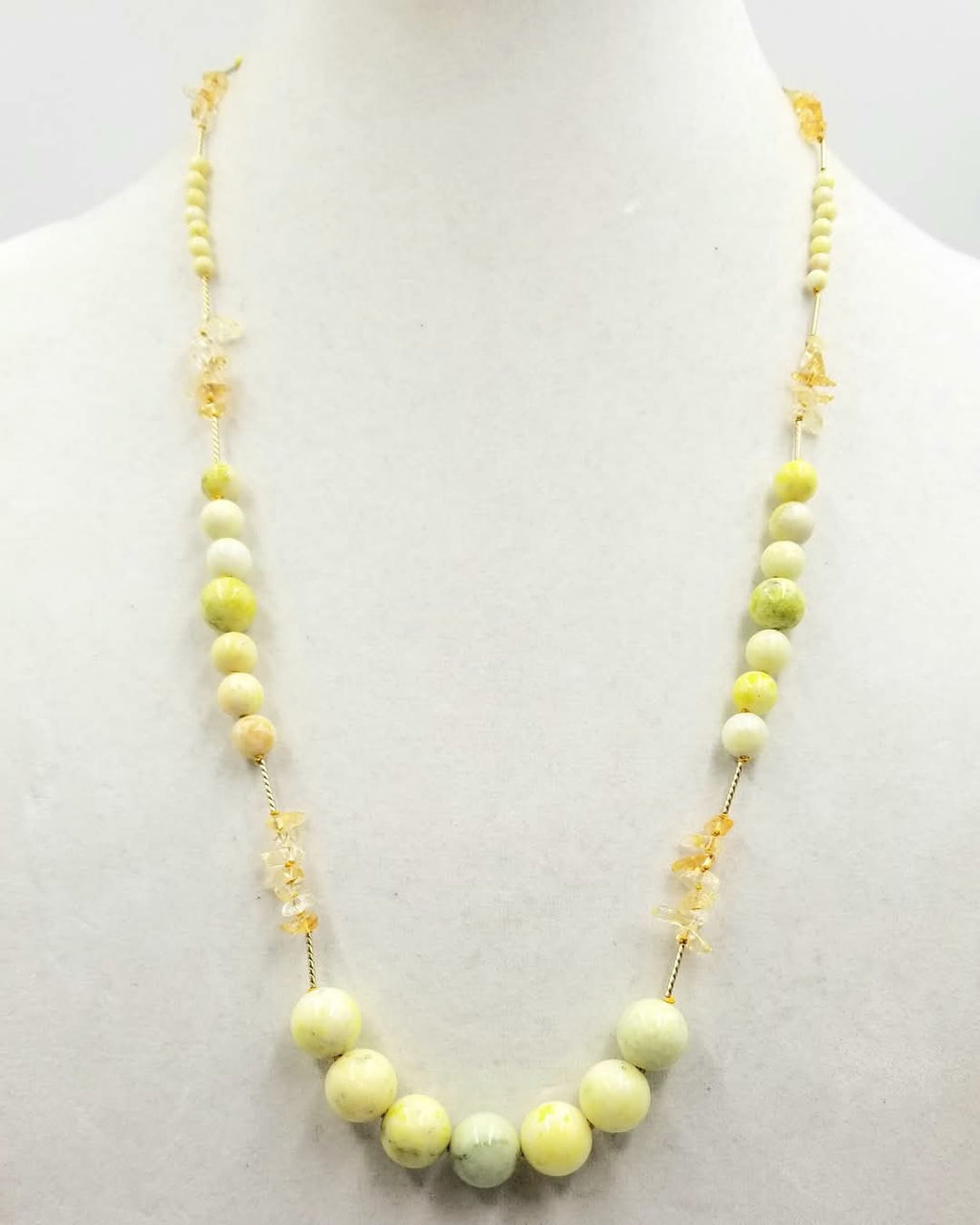 Lemon chrysoprase, citrine, and 14kyg necklace.