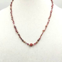 PRICE REDUCED Pink tourmaline, red aventurine, and 14kyg necklace.