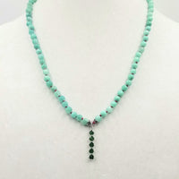 Seafoam green dyed quartz chrome diopside sterling toggle necklace, so tranquil!
