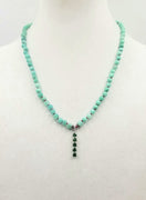 Seafoam green dyed quartz chrome diopside sterling toggle necklace, so tranquil!