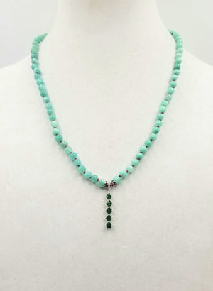 Seafoam green dyed quartz chrome diopside sterling toggle necklace, so tranquil!