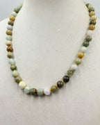 PRICE REDUCED Vintage sterling silver and multicolor jadeite necklace BOLD