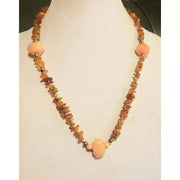 PRICE REDUCED Bold Baltic amber, peach aventurine, and coral adjustable sterling silver necklace.