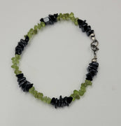 Sterling peridot, hematite onyx bracelet.