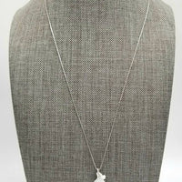 Sterling silver, celadon, jadeite, gourd pendant necklace.