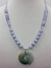 SOLD, Unisex pendant necklace. Lace agate & jadeite.