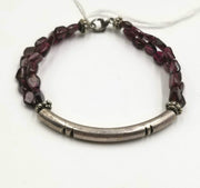 Past Works - 2-strand, sterling, garnet bracelet. 7" Length. SOLD.