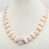 Rose d' France amethyst necklace with amethyst & sunstones. 21" Length. Box not included.