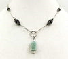 PRICE REDUCED Jadeite pendant on a sterling silver and onyx necklace. Vegan.