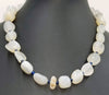 Vegan-wear. Adjustable, sterling silver, lace agate, chalcedony & lapis lazuli necklace.