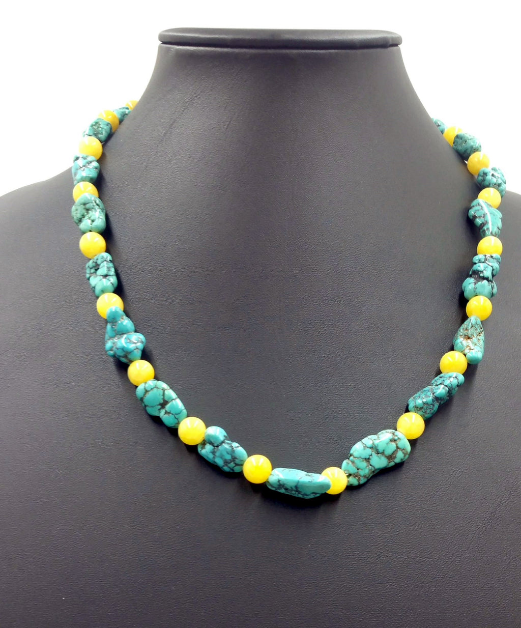 Past Work. Unisex, Kingman, turquoise, prairie agate, with sterling silver clasp. Sold.