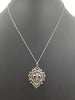 Bold, sterling silver, fleur d' lis pendant necklace. 17.5" Princess length. Vegan.