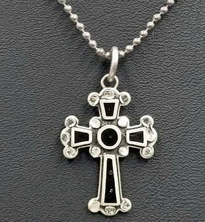 Past Work. Vintage Maltese silver enamel cross pendant. Sold.