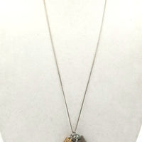 Past Work. Triple jasper charm, long sterling silver necklace. 30" Opera length. Sold.