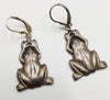 SOLD, Pair of sterling silver frog earrings. Cute!