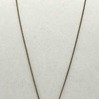 Brass, copper, & pearl pendant necklace. 34" Opera length.