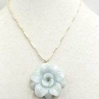 Past Work. Celadon jadeite rose sterling silver pendant necklace. SOLD! Sold
