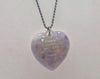 Past Work. Large lavender jadeite lucky heart pendant on long sterling silver chain. 30" Opera length. Sold.