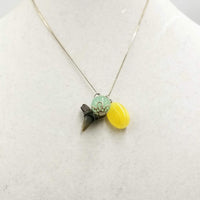 Past Work. Shark tooth, agate & aventurine charms on sterling silver chain necklace. SOLD