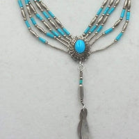 Past Work. Beautiful! Liquid sterling silver and turquoise pendant necklace. Vegan. Sold.