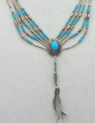 Past Work. Beautiful! Liquid sterling silver and turquoise pendant necklace. Vegan. Sold.