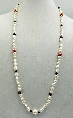 SOLD! Multi-colored freshwater cultured pearl necklace, Opera length