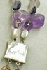 PRICE REDUCED! Wild, bold, gorgeous, two-strand amethyst, pearl, shell, & sterling silver necklace. If interested, please contact us.