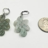 Past Work. Pair sterling silver jadeite longevity symbol earrings. Sold