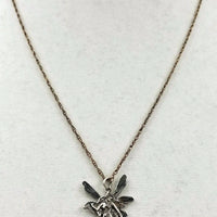 SOLD, Sterling silver Fairy pendant necklace. Pretty! 20" Matinee length.