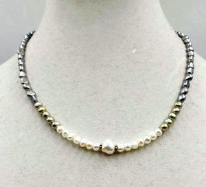 Past Work.. Addjustable sterling silver ombre freshwater cultured pearl necklace. 17.5-19.25" Princess leng th. SOLD