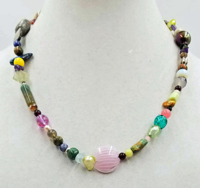 Set of cosmic necklace and bracelet.Beautiful, multi-stone, colorful & fun set.