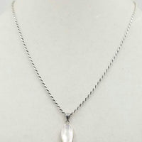 A pretty Sterling Silver chain with Mother of Pearl pendant.  20" length.