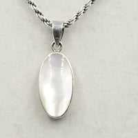 A pretty Sterling Silver chain with Mother of Pearl pendant.  20" length.