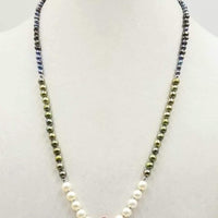 PRICE REDUCED Gorgeous. Fresh-water, cultured pearls, sterling silver necklace, hand-knotted with lavender silk. 26" length.