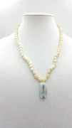 Beautiful Buttermilk jadeite, blue-green jadeite cicada pendant, blue silk hand-knotted, 14K gold. 22" Length.