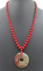 PRICE REDUCED Coral, red & teal jasper, sterling silver necklace. 23" Matinee lenth.