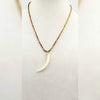 Vermeil sterling silver, & mother of pearl fang unisex necklace. 19.5" Length.