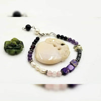 Past Work. Sterling Silver, multi-stone, pearl cosmic bracelet. 6.25"  Sold.