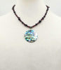 Past Work. Sterling silver, garnet & abalone pendant necklace.  17.5" Length. Sold